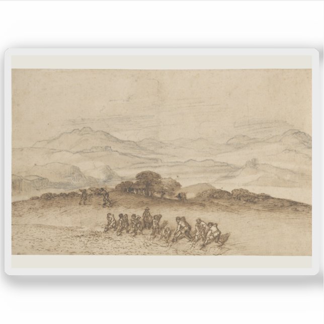 C. Lorrain: Landschaft in Latium mit landwirtschaf Aufkleber (Vorderseite)