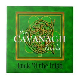 C "Luck of the Irish" Family Custom Monogram Tile Fliese