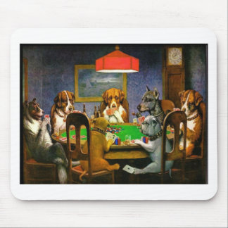 C.M. Coolidge Dogs Pets Poker-Karten-Spaß-Schicksa Mousepad