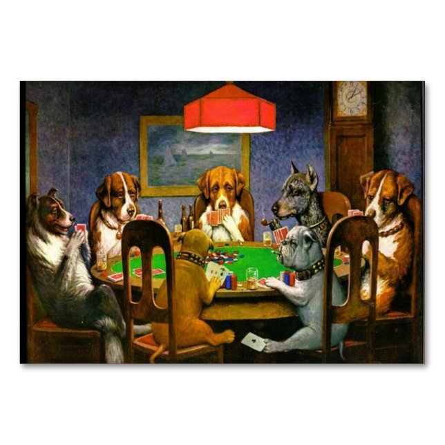 C.M. Coolidge Hunde Poker spielen Tischnummer (Vorderseite)