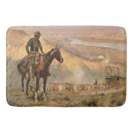C M Russell Wagon Boss Vintager Western Cowboy Badematte