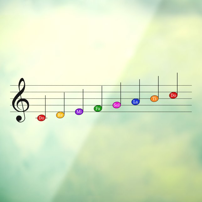 C Major Scale in Solfeggio Kinder Musikkompetenz Fensteraufkleber (Blatt 3)