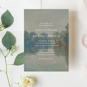 C. Monet, faire-part de mariage d'inspiration fine