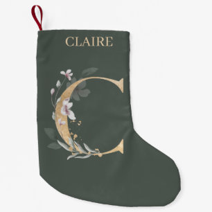 C Monogram Floral Personalisiert Small Christmas S Kleiner Weihnachtsstrumpf