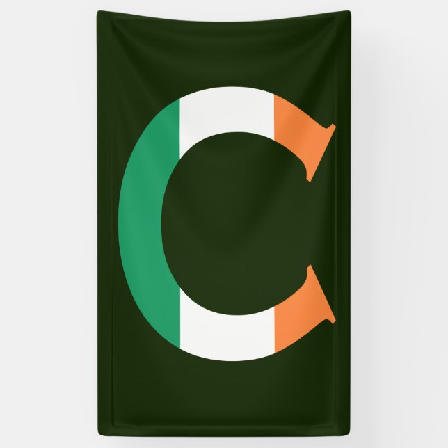 C Monogram überlagert auf irischer Flagge (v) Banner (Vertikal)