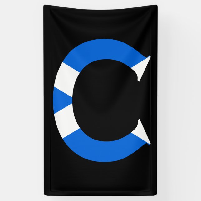 C Monogram überlagert auf schottischer Flagge (v) Banner (Vertikal)