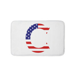 C Monogram überlagert sich auf der Flagge der USA Badematte