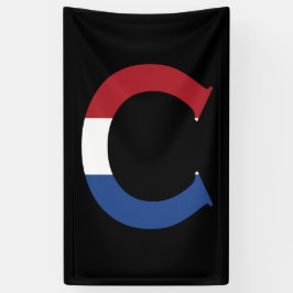 C Monogram überlagert sich auf der NLD-Flagge auf Banner
