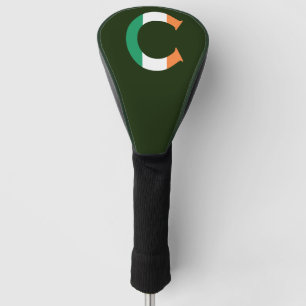 C Monogram überlagert sich auf irischer Flagge Golf Headcover