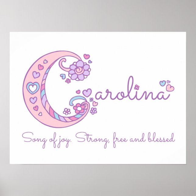 C monogramm art Carolina girls name meint poster (Vorne)