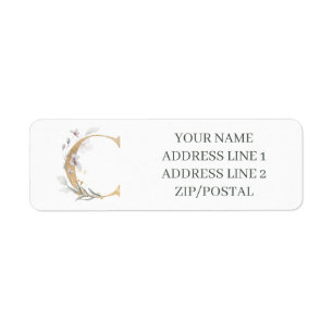 C Monogramm Floral Personalisiert