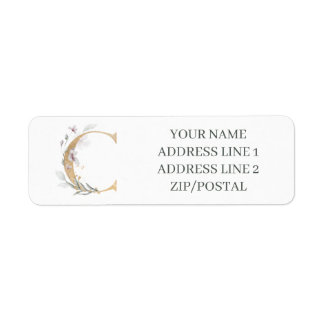 C Monogramm Floral Personalisiert
