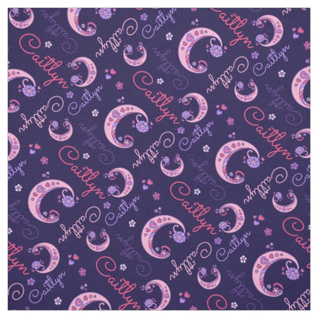C monogramme et nom personnalisé tissu de maitlyne (Échantillon)