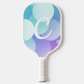 C Name Pickleball Paddle Lila Blue Buble Modern