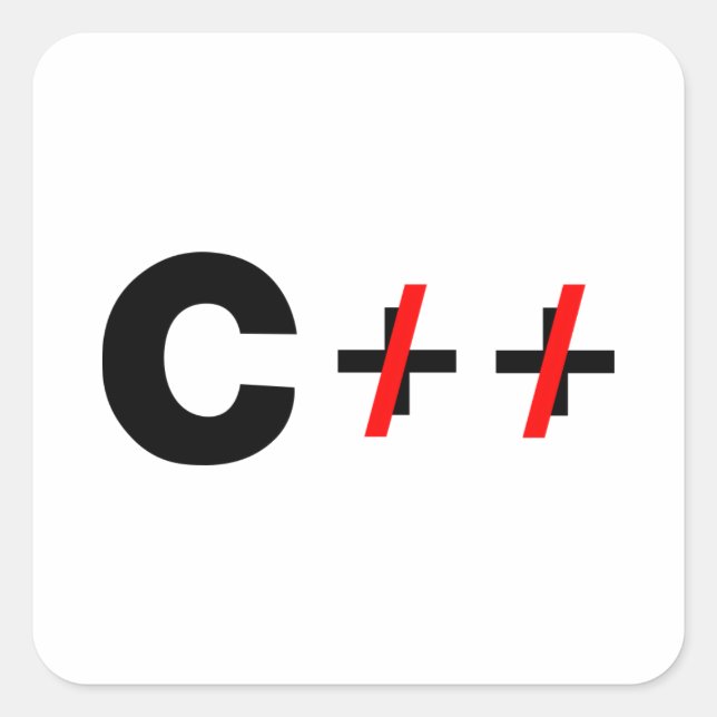 C, nicht C++ Quadratischer Aufkleber (Vorderseite)