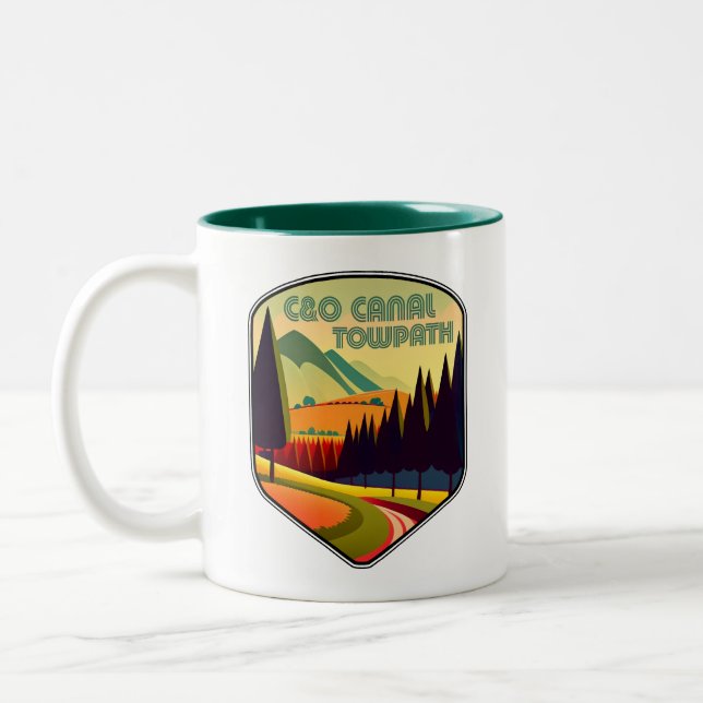 C&O Canal Towpath Colors Zweifarbige Tasse (Links)