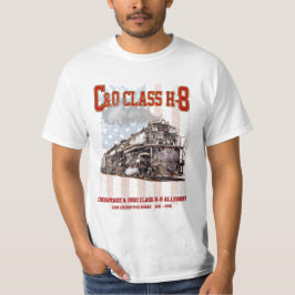 C&O Class H-8 Allegheny Locomotive - American flag T-Shirt