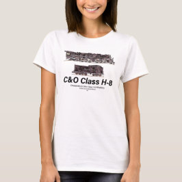 C&O Class H-8 Allegheny Steam Locomotive Profile T-Shirt