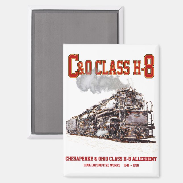 C&O-Klasse H-8 2-6-6-6 Allegheny-Dampflokomotive Magnet (Vorderseite/Rückseite)