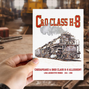 C&O Klasse H-8 2-6-6-6 Allegheny-Dampflokomotive Postkarte
