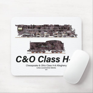 C&O-Klasse H-8 Allegheny-Dampflokomotiven-Profil Mousepad