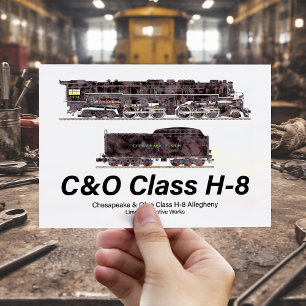 C&O-Klasse H-8 Allegheny-Dampflokomotiven-Profil Postkarte