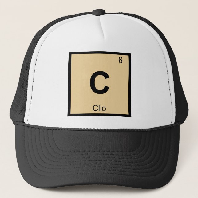 C - Periodisches Symbol der Clio Muse Chemistry Truckerkappe (Vorderseite)