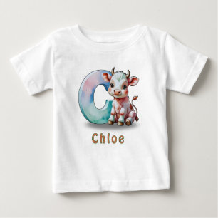 C pour Vache - T-Shirt bébé personnalisé