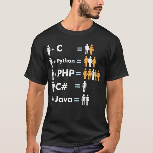 C Python Php Java Programmierer-Programmierung T-Shirt (Vorderseite)