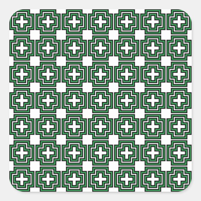 C&S Green Quadratischer Aufkleber (Vorderseite)