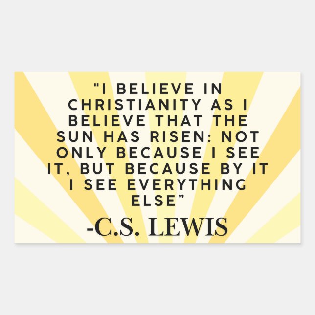 C.S. Lewis quote sticker- Christianity Rechteckiger Aufkleber (Vorderseite)