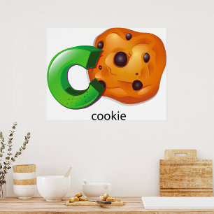 C steht für Cookie-Alphabet-Buchstabe Schokoladens Poster