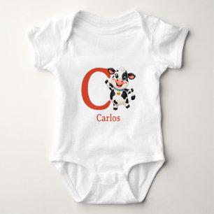 C steht für Süße Kuh Personalisieren Baby Strampler