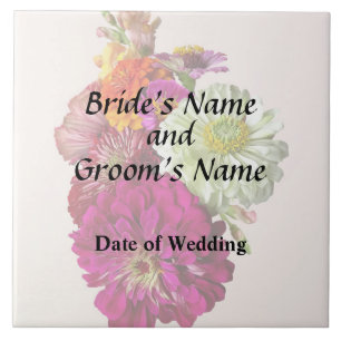 c_ZinniaMixedColorsZinnia Bouquet Mixed Wedding pr Fliese