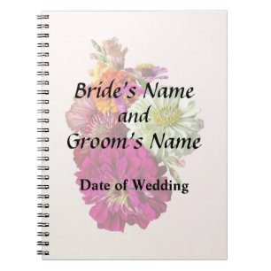 c_ZinniaMixedColorsZinnia Bouquet Mixed Wedding pr Notizblock