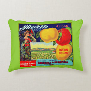 ca. 1900 Appleton Äpfel Kratetikett-Druck Dekokissen