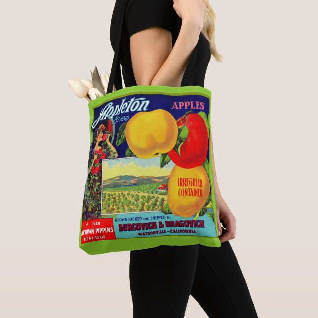 ca. 1900 Appleton Äpfel Kratetikett-Druck Tasche (Von Nahem)
