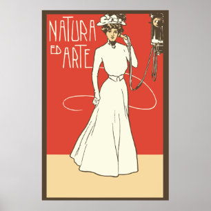 ca 1900 Vintage italienische Damenmode Poster