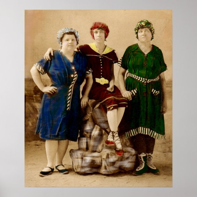 ca. 1910 Atlantic City Badeschönheiten RPPC Poster (Vorne)