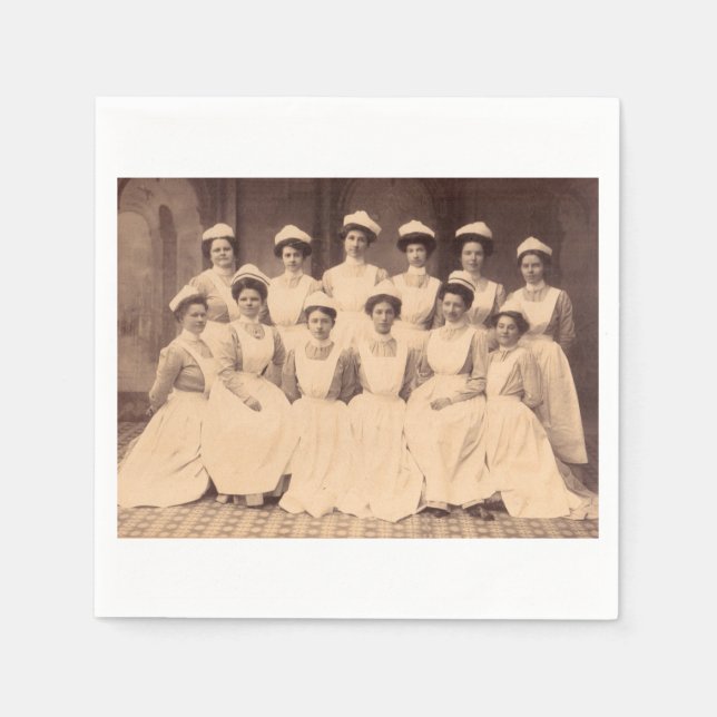 ca. 1914 Absolventen der Krankenpflegerschule Serviette (Vorderseite)