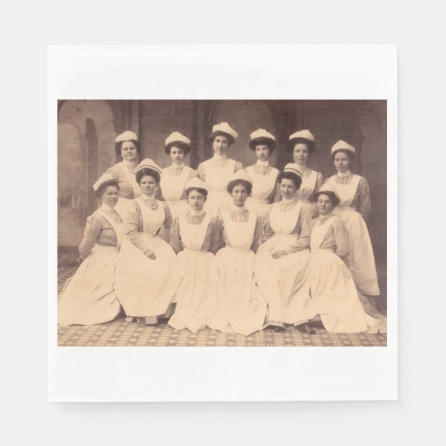 ca. 1914 Absolventen der Krankenpflegerschule Serviette (Vorderseite)