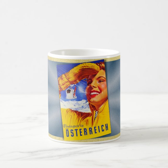 ca. 1950 Österreich Reiseplakat MCM  Kaffeetasse (Mittel)