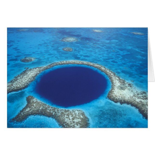 CA, Belize. Luftbild des Blauen Lochs (Durchmesser (Vorderseite (Horizontal))