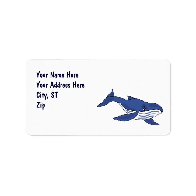 CA- Blue Whale Address Labels Adressaufkleber (Vorne)
