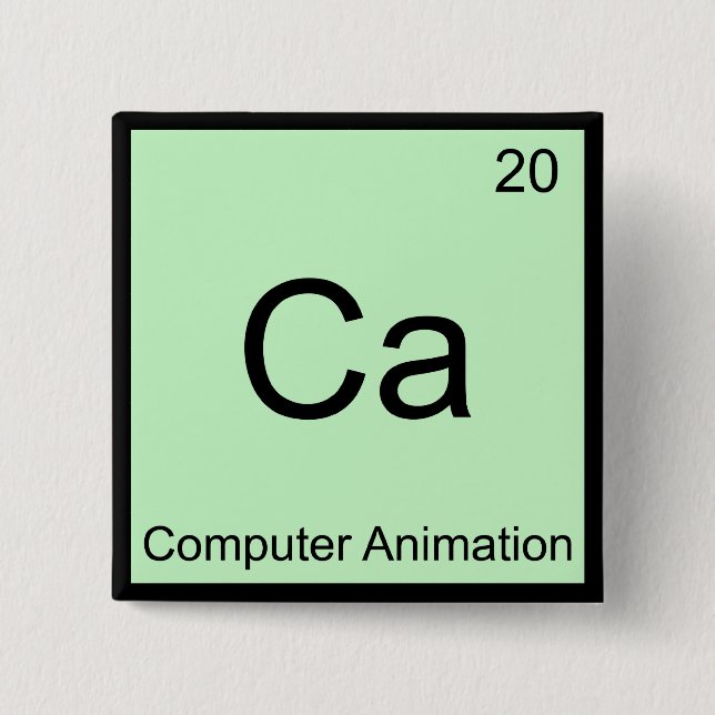 Ca - Computeranimation Lustige Chemie-Element T Button (Vorderseite)