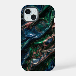 Ca Dark Emerald Metallic Liquid Fluid Marble Télép