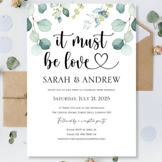 Ça Doit Être Amoureux Coeur Mariage Invitations Fê (Créateur téléchargé)