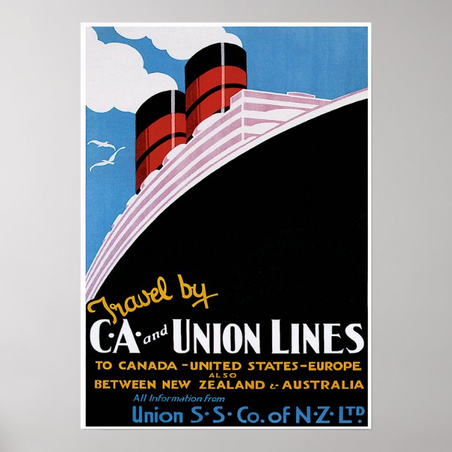 CA & Gewerkschaft Lines - Vintage Werbeanzeigen Poster (Vorne)