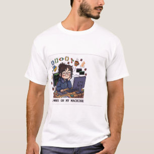 ÇA MARCHE SUR MA MACHINE - T-Shirt Drôle pour Prog