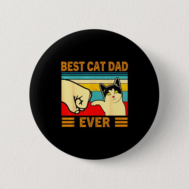 Ca Men Cat Dad Ever Funny Cat Lover Gift  Button (Vorderseite)